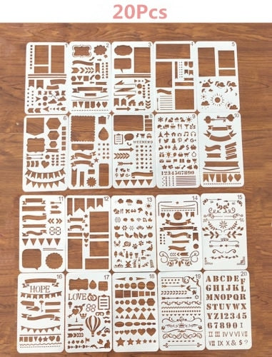 12/20pcs Bullet Journal Stencil Set Plastic Planner DIY Drawing Templa –  Morell Store