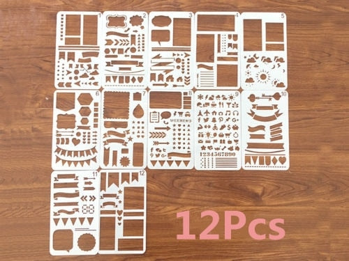 20PCS Planner Stencils DIY Drawing Templates for DIY Notebook Scrapbook  Diary