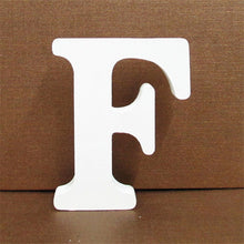 Load image into Gallery viewer, 1pc 10CMX10CM White Wooden Letter English Alphabet DIY Personalised Name Design Art Craft Free Standing Heart Wedding Home Decor
